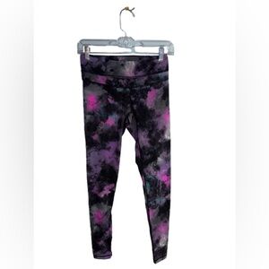 women’s Tie-Dye Leggings - Black and violet